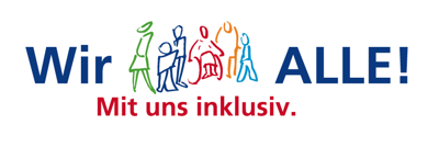 Logo: Wir alle! Mit uns inklusiv.